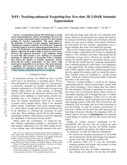 TeFF: Tracking-enhanced Forgetting-free Few-shot 3D LiDAR Semantic
  Segmentation