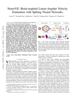 NeuroVE: Brain-inspired Linear-Angular Velocity Estimation with Spiking
  Neural Networks