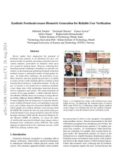 Synthetic Forehead-creases Biometric Generation for Reliable User
  Verification