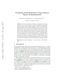 Evaluating Model Robustness Using Adaptive Sparse L0 Regularization