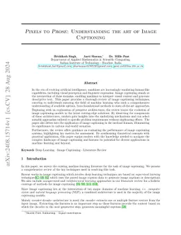 Pixels to Prose: Understanding the art of Image Captioning