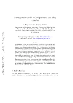 Autoregressive model path dependence near Ising criticality