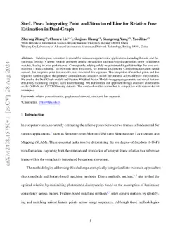 Str-L Pose: Integrating Point and Structured Line for Relative Pose
  Estimation in Dual-Graph