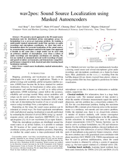 wav2pos: Sound Source Localization using Masked Autoencoders