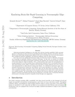 Emulating Brain-like Rapid Learning in Neuromorphic Edge Computing