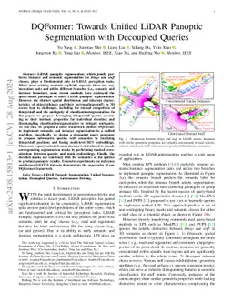 DQFormer: Towards Unified LiDAR Panoptic Segmentation with Decoupled
  Queries