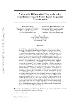 Automatic Differential Diagnosis using Transformer-Based Multi-Label
  Sequence Classification