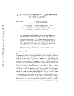microYOLO: Towards Single-Shot Object Detection on Microcontrollers