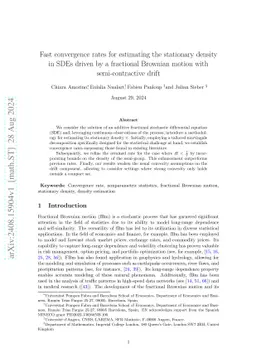 Fast convergence rates for estimating the stationary density in SDEs
  driven by a fractional Brownian motion with semi-contractive drift