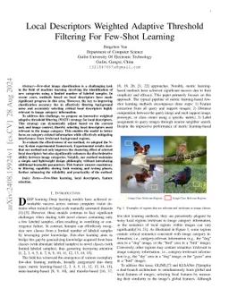 Local Descriptors Weighted Adaptive Threshold Filtering For Few-Shot
  Learning