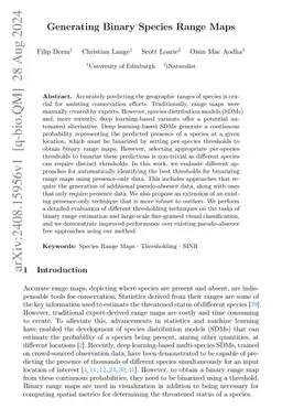 Generating Binary Species Range Maps