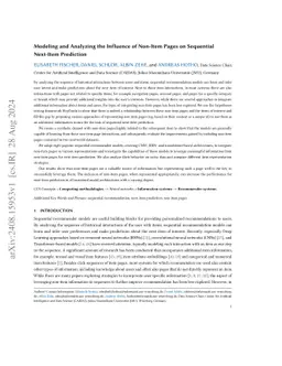Modeling and Analyzing the Influence of Non-Item Pages on Sequential Next-Item Prediction
