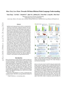 More Text, Less Point: Towards 3D Data-Efficient Point-Language Understanding