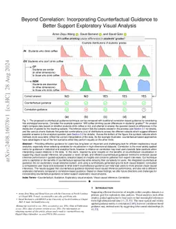 Beyond Correlation: Incorporating Counterfactual Guidance to Better
  Support Exploratory Visual Analysis