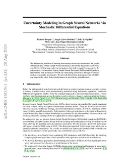 Uncertainty Modeling in Graph Neural Networks via Stochastic Differential Equations