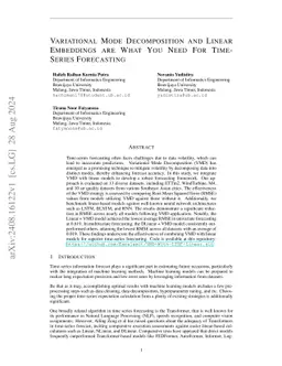 Variational Mode Decomposition and Linear Embeddings are What You Need
  For Time-Series Forecasting