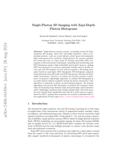 Single-Photon 3D Imaging with Equi-Depth Photon Histograms