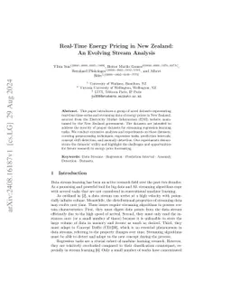 Real-Time Energy Pricing in New Zealand: An Evolving Stream Analysis