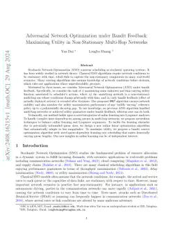 Adversarial Network Optimization under Bandit Feedback: Maximizing
  Utility in Non-Stationary Multi-Hop Networks