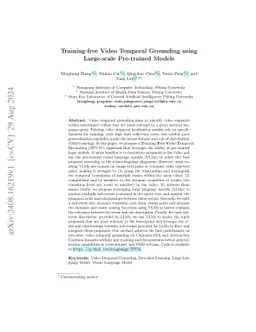 Training-free Video Temporal Grounding using Large-scale Pre-trained
  Models