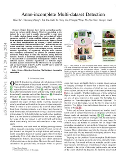 Anno-incomplete Multi-dataset Detection