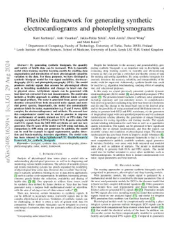 Flexible framework for generating synthetic electrocardiograms and
  photoplethysmograms
