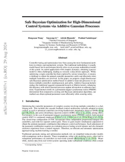 Safe Bayesian Optimization for High-Dimensional Control Systems via
  Additive Gaussian Processes