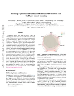 Bootstrap Segmentation Foundation Model under Distribution Shift via
  Object-Centric Learning