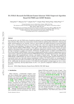 FA-YOLO: Research On Efficient Feature Selection YOLO Improved Algorithm
  Based On FMDS and AGMF Modules