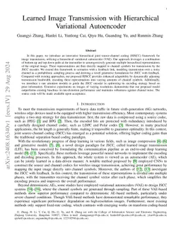 Learned Image Transmission with Hierarchical Variational Autoencoder