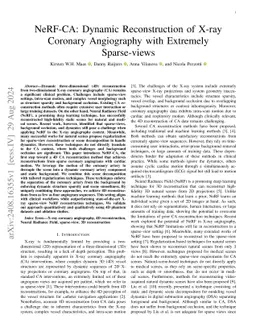 NeRF-CA: Dynamic Reconstruction of X-ray Coronary Angiography with Extremely Sparse-views