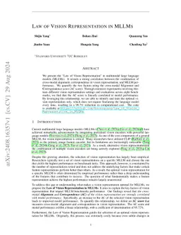 Law of Vision Representation in MLLMs