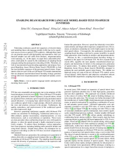 Enabling Beam Search for Language Model-Based Text-to-Speech Synthesis