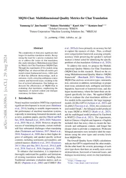 MQM-Chat: Multidimensional Quality Metrics for Chat Translation