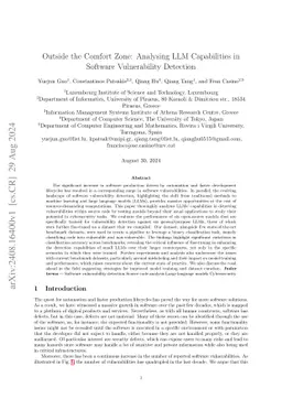Outside the Comfort Zone: Analysing LLM Capabilities in Software
  Vulnerability Detection