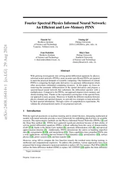 Fourier Spectral Physics Informed Neural Network: An Efficient and
  Low-Memory PINN