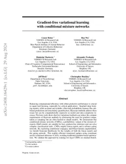 Gradient-free variational learning with conditional mixture networks