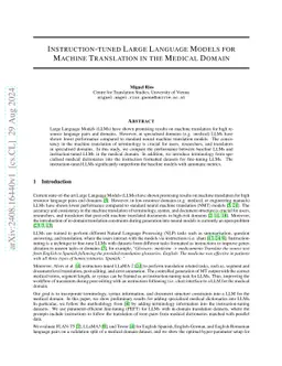 Instruction-tuned Large Language Models for Machine Translation in the Medical Domain