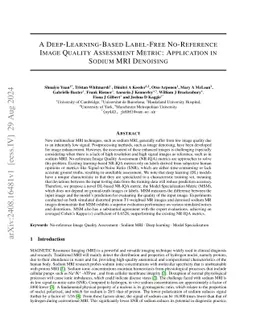 A Deep-Learning-Based Label-free No-Reference Image Quality Assessment
  Metric: Application in Sodium MRI Denoising