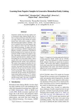 Learning from Negative Samples in Biomedical Generative Entity Linking