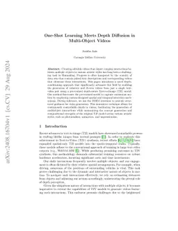 One-Shot Learning Meets Depth Diffusion in Multi-Object Videos