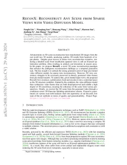 ReconX: Reconstruct Any Scene from Sparse Views with Video Diffusion Model