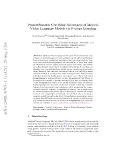 PromptSmooth: Certifying Robustness of Medical Vision-Language Models
  via Prompt Learning