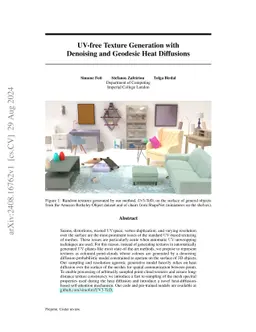 UV-free Texture Generation with Denoising and Geodesic Heat Diffusions
