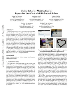 Online Behavior Modification for Expressive User Control of RL-Trained
  Robots