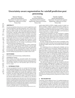 Uncertainty-aware segmentation for rainfall prediction post processing