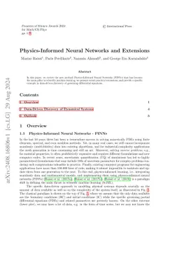 Physics-Informed Neural Networks and Extensions
