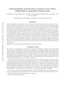 Characterization of point-source transient events with a rolling-shutter compressed sensing system