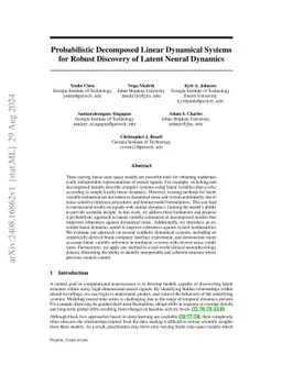 Probabilistic Decomposed Linear Dynamical Systems for Robust Discovery
  of Latent Neural Dynamics