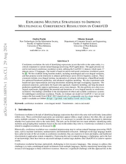Exploring Multiple Strategies to Improve Multilingual Coreference
  Resolution in CorefUD